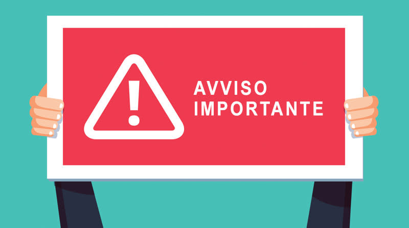 Avviso Importante